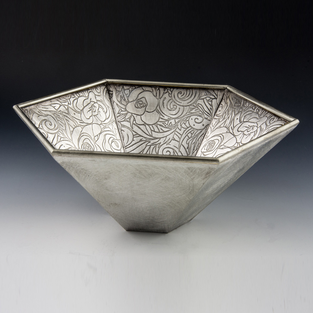 Joy Stember Pewter Vered "Rose" Bowl