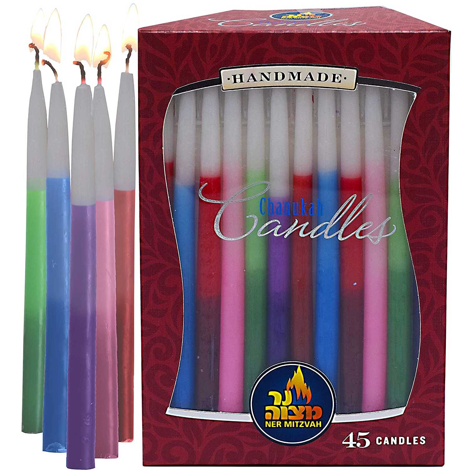 3-Color Chanukah Candles - 45 Candles -Perfect For Hanukkah