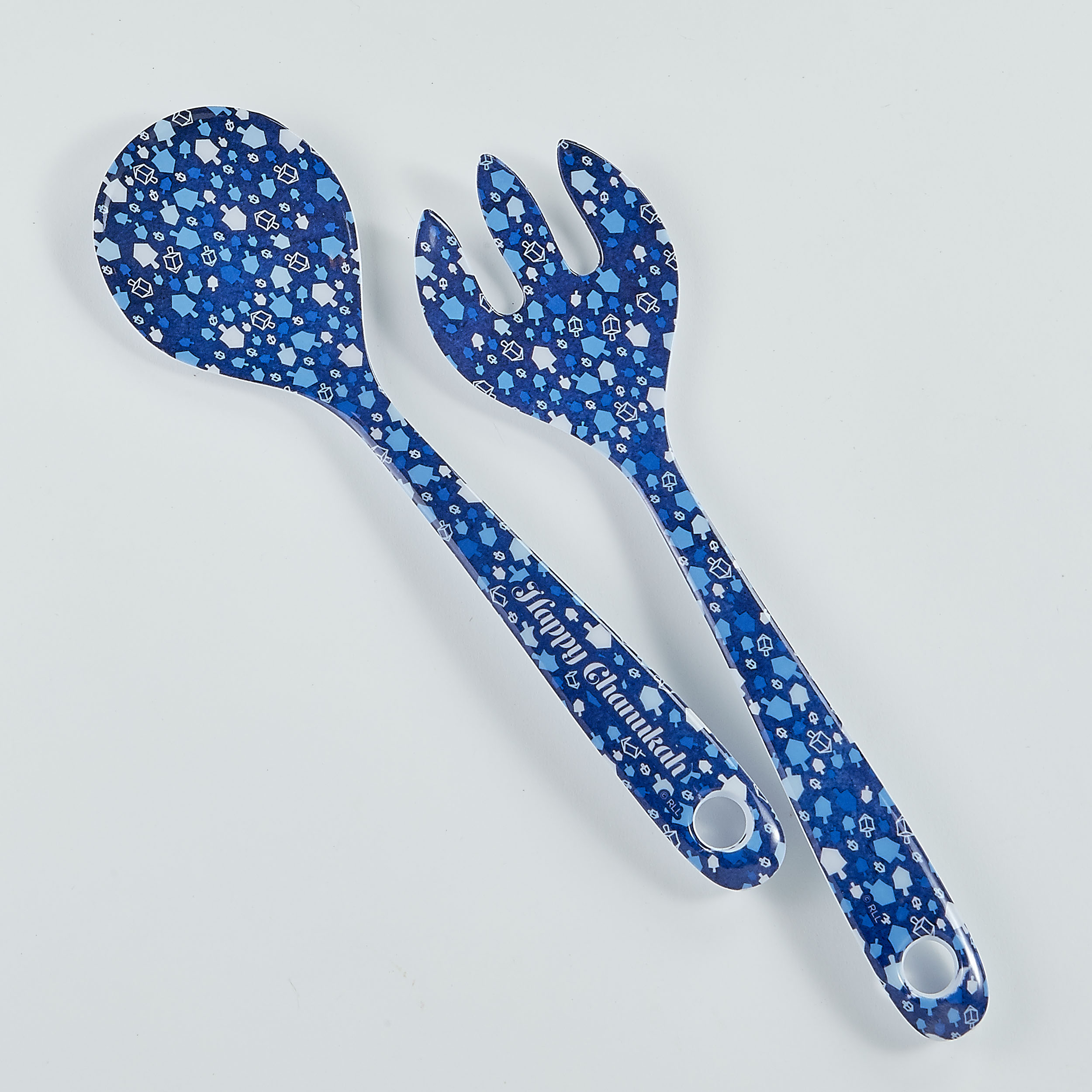 "CHANUKAH MOSAIC" MELAMINE SERVER SET, 11", SET OF 2, CARDED