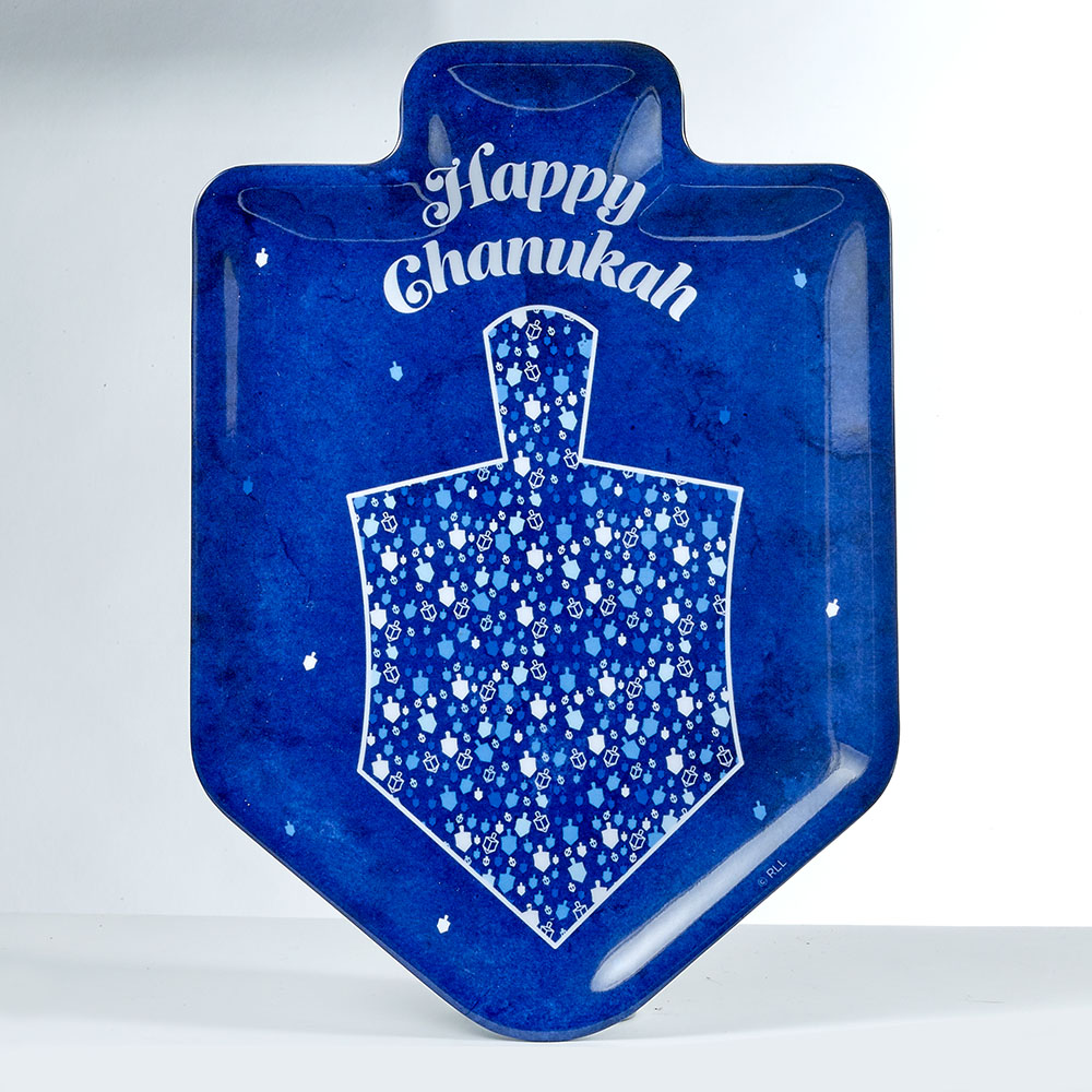 "CHANUKAH MOSAIC", MELAMINE DREIDEL SERVING TRAY, 12"