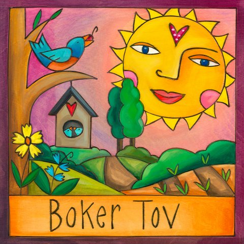 "Boker Tov" Plaque by Sticks