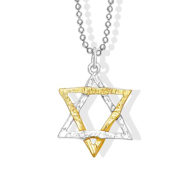 Golden Star 'Collision' Necklace made from Rockets and Iron Dome