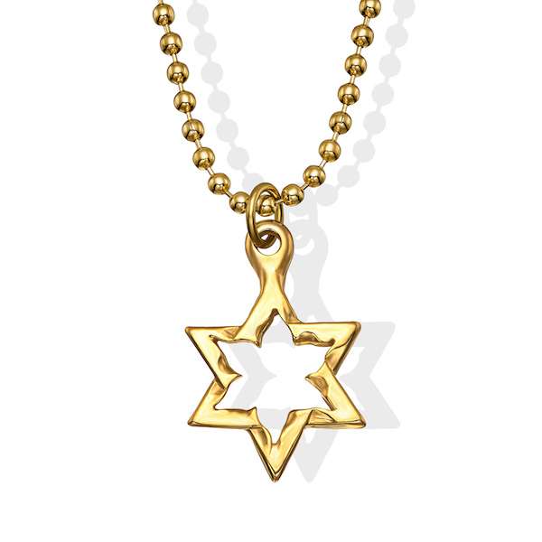 Golden Star of David Necklace made from Rocket