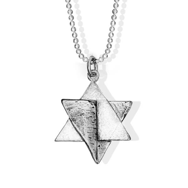 Silver Star 'Explosion' Necklace made from Rockets and Iron Dome