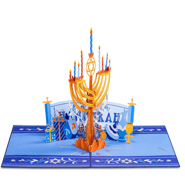 Paper Love Chanukah Menorah 3D Pop-Up Greeting Card