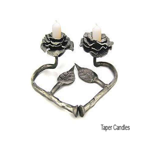 Heart Rose Candlesticks made from Rockets by Yaron Bob - Taper Candles