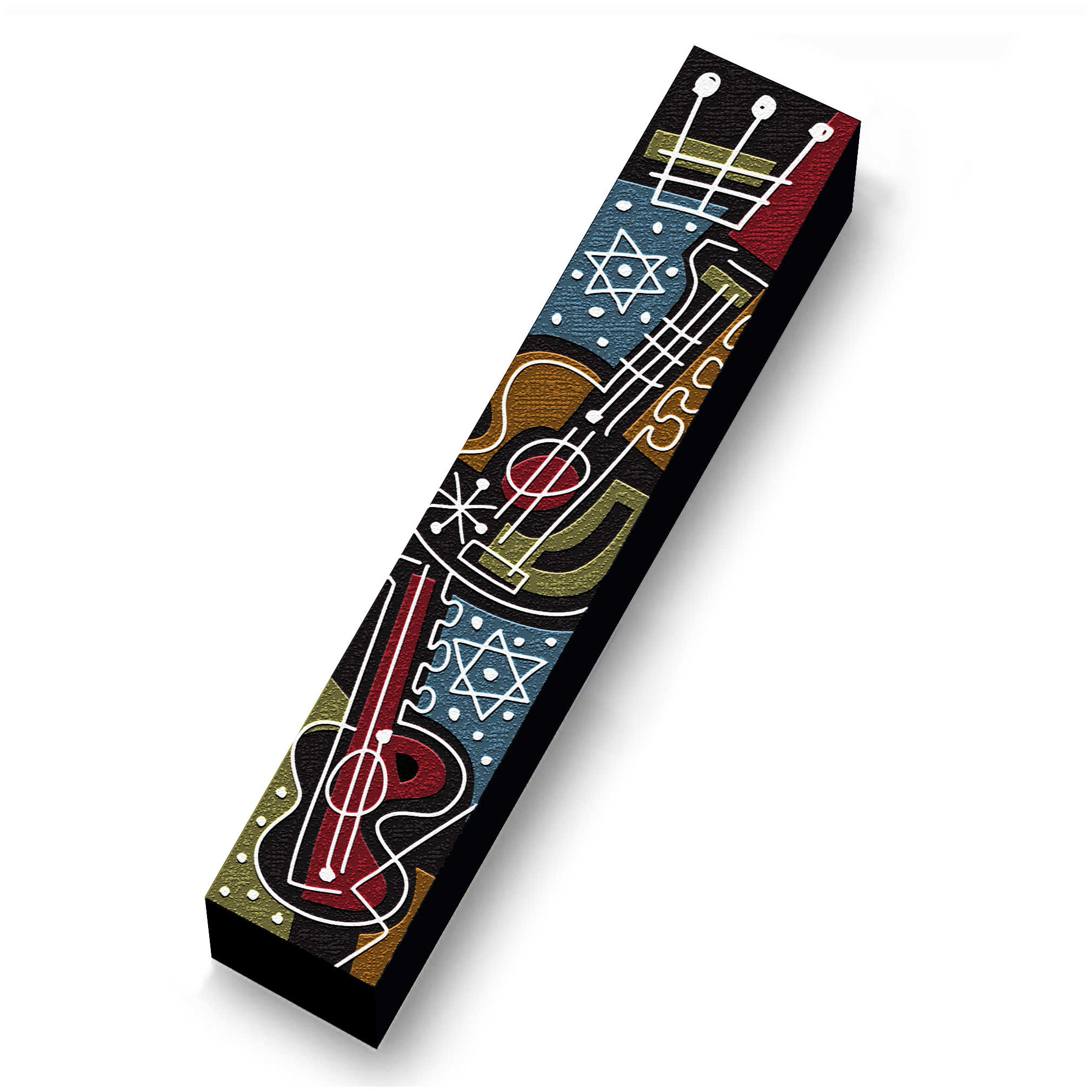 Abstract Music Wood Mezuzah Case
