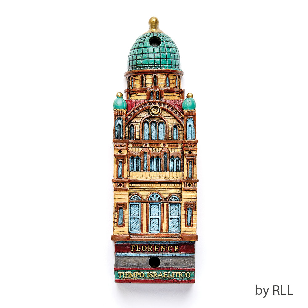 MEZUZAH, FLORENCE SYNAGOGUE REPLICA, RESIN, 4 3/4"