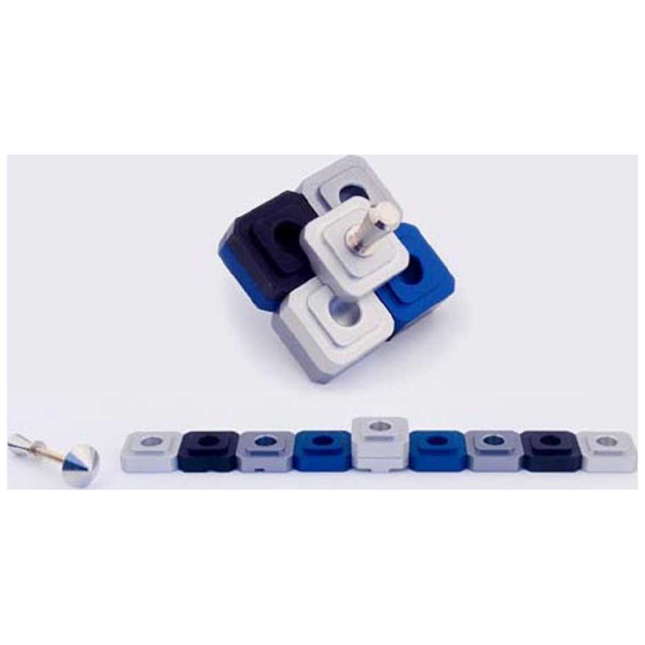 Blue Aluminum Dreidel Menorah By Agayof -Perfect For Hanukkah