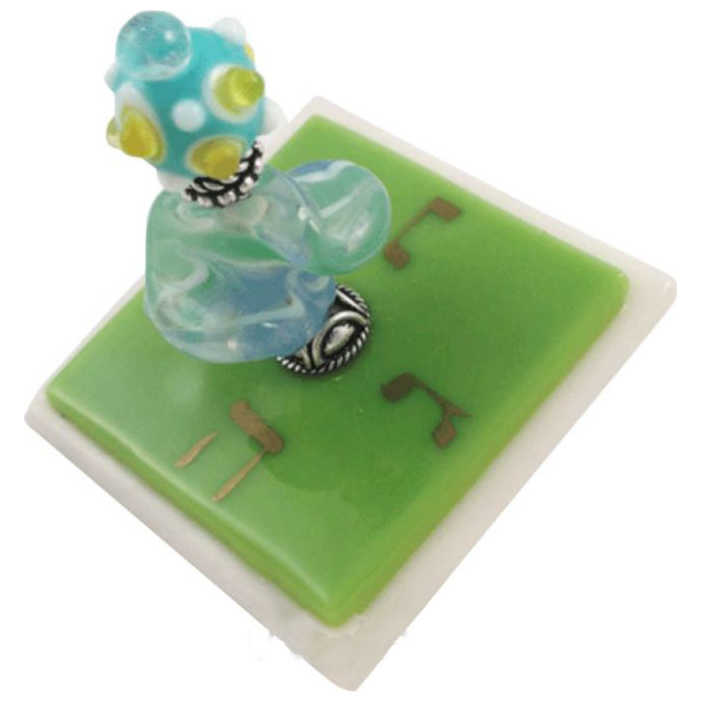Amazon Green Fused Blown Glass Dreidel -Perfect For Hanukkah