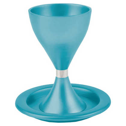 Turquoise Anodized Aluminum Kiddush Cup By Yair Emanuel