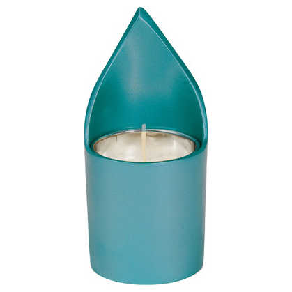 Teal Anodized Yahrtzeit Candle Holder By Yair Emanuel -Perfect For Yom Kippur