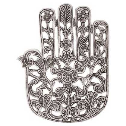 Antique Aluminum Hamsa Trivet