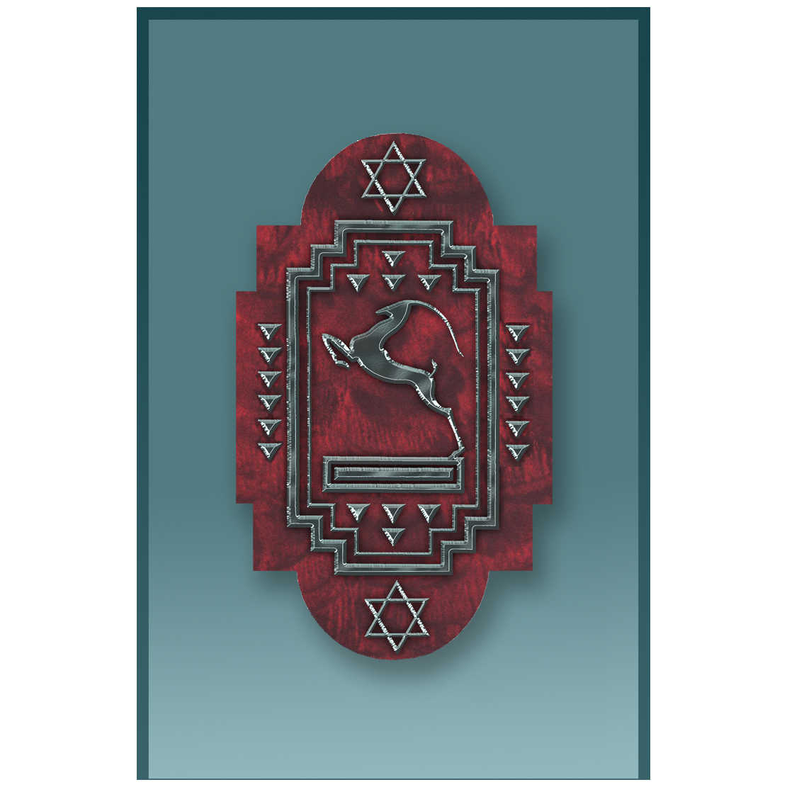 Art Deco Gazelle Car Mezuzah Case By Mickie Caspi