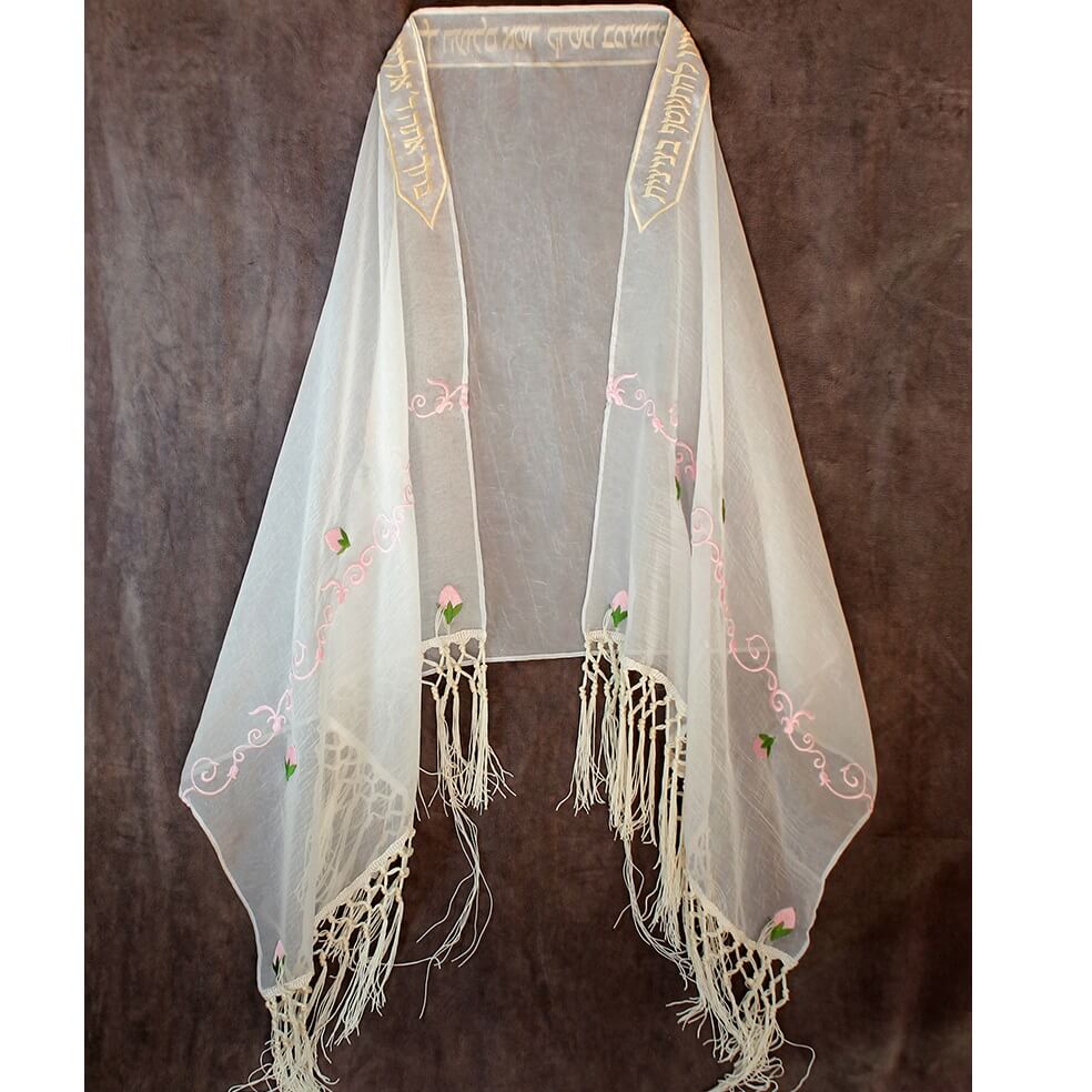 Pink Floral Bat Mitzvah Tallit