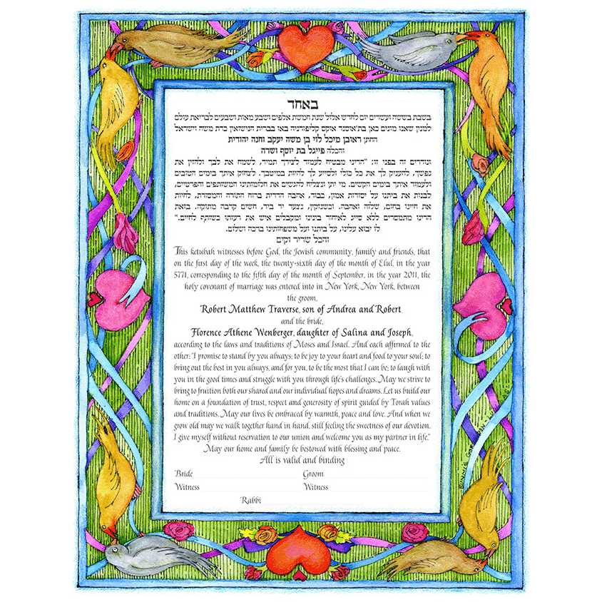 Birds And Hearts Ketubah