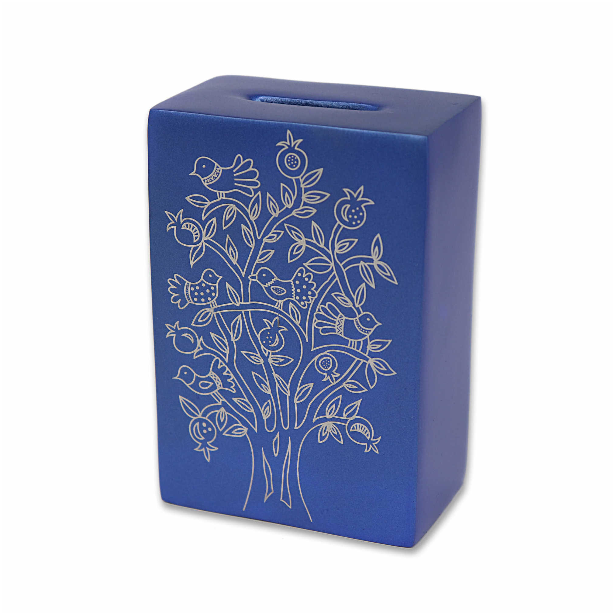 Birds In Pomegranate Tree Tzedakah Box