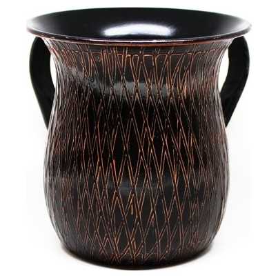 Black & Copper Diamond Lines Washing Cup