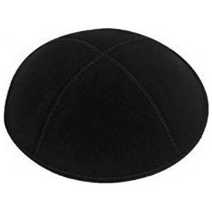 Black Suede Kippah - Medium