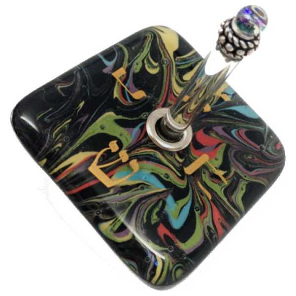 Black Tie Dye Dreidel -Perfect For Hanukkah