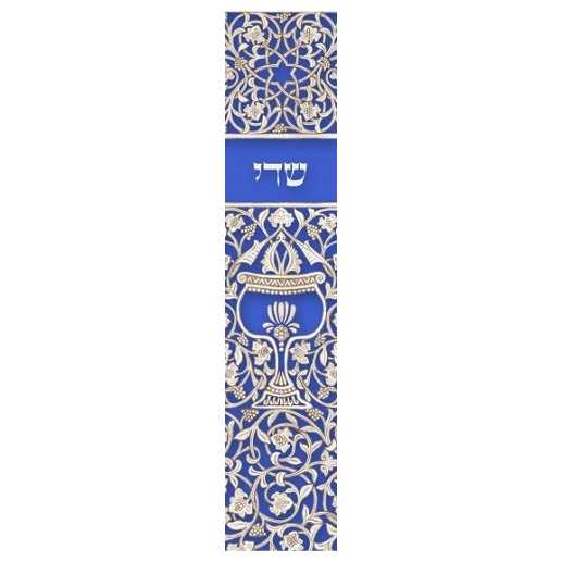 Blue Goblet Mezuzah Case