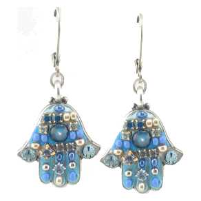 Blue Hamsa Earrings