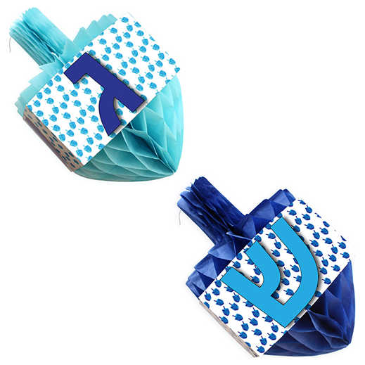 Blue Honeycomb Dreidels (Twin Pack) -Perfect For Hanukkah