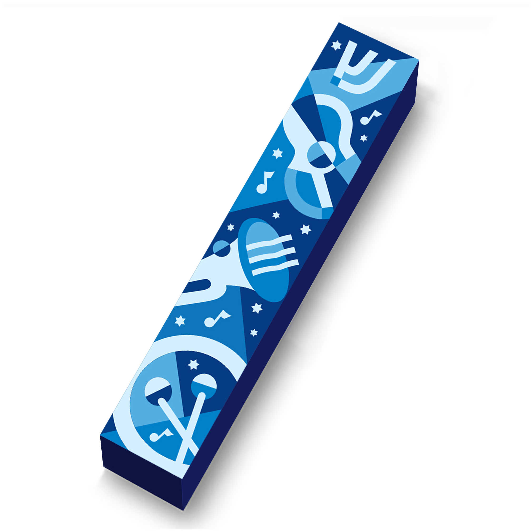 Blue Jazz Wood Mezuzah Case