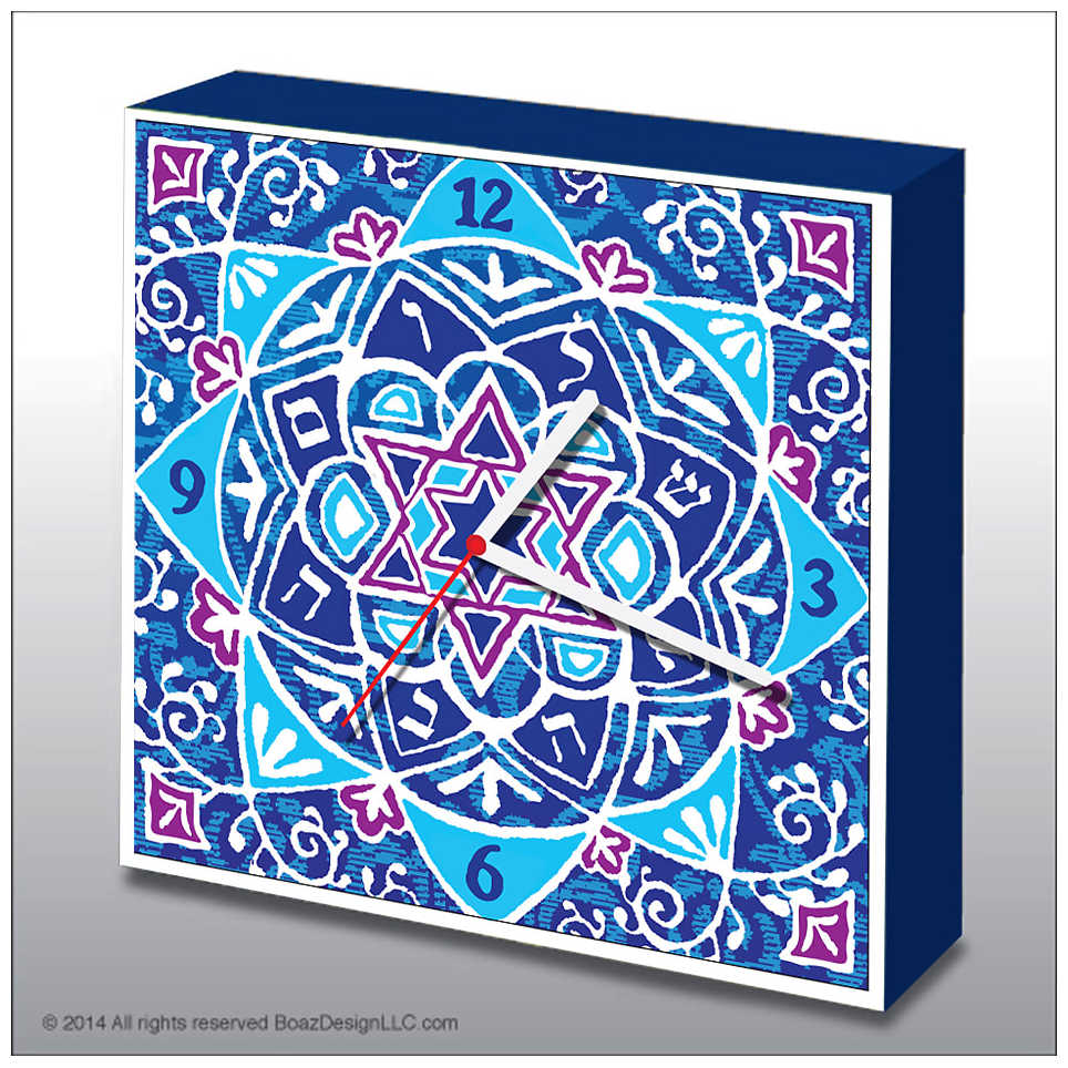 Blue Mandala Wall Clock