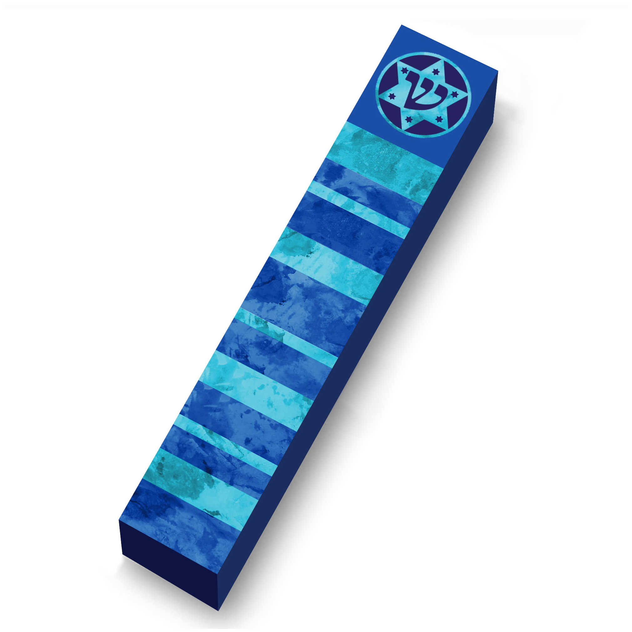 Blue Stripes Mezuzah Case