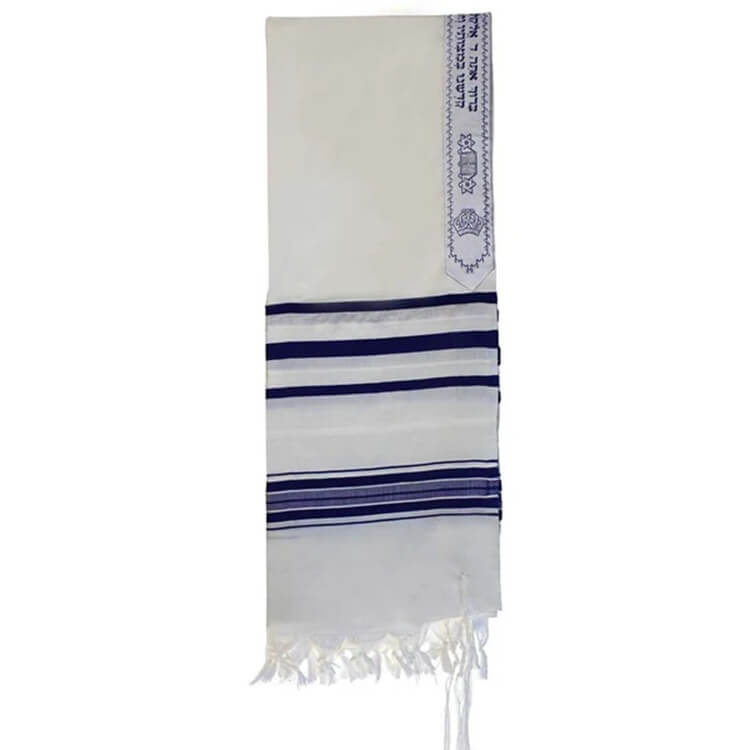 Traditional Blue Stripe Wool Tallit