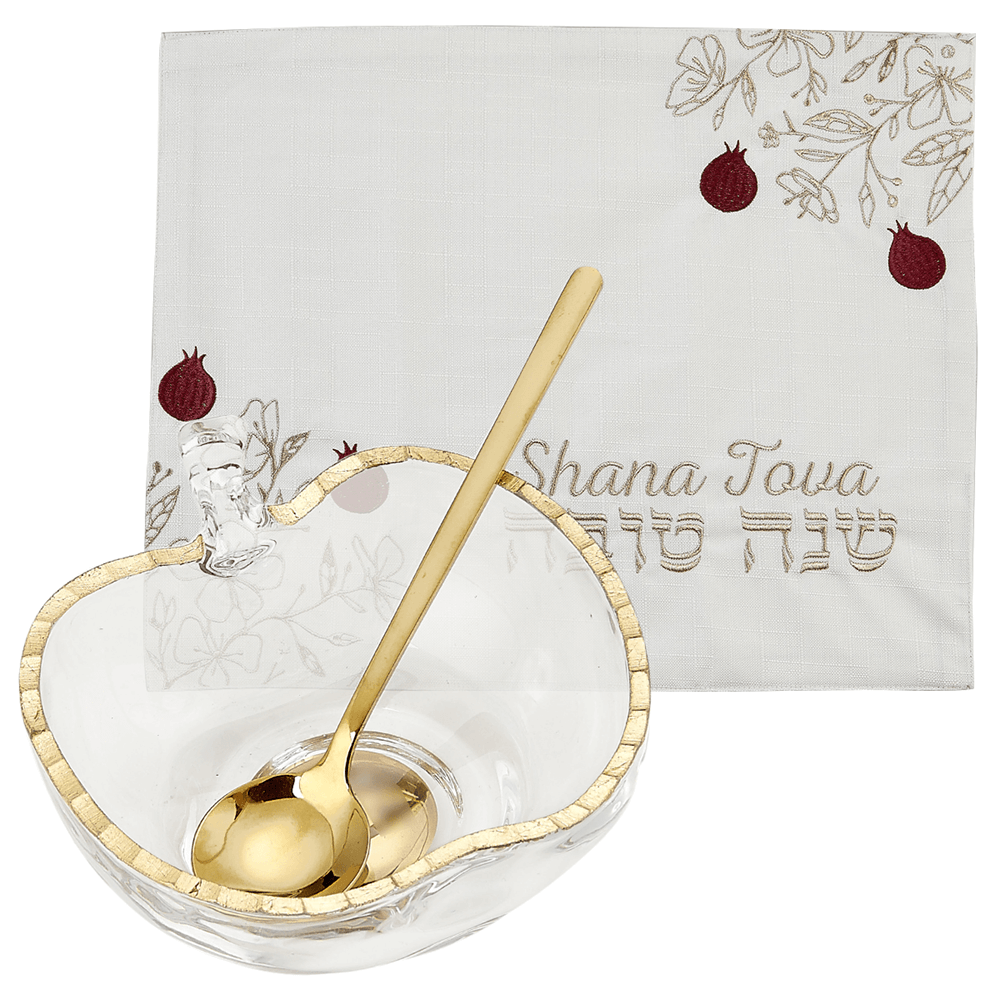 Rosh Hashanah Challah Cover and Honey Dish Kit