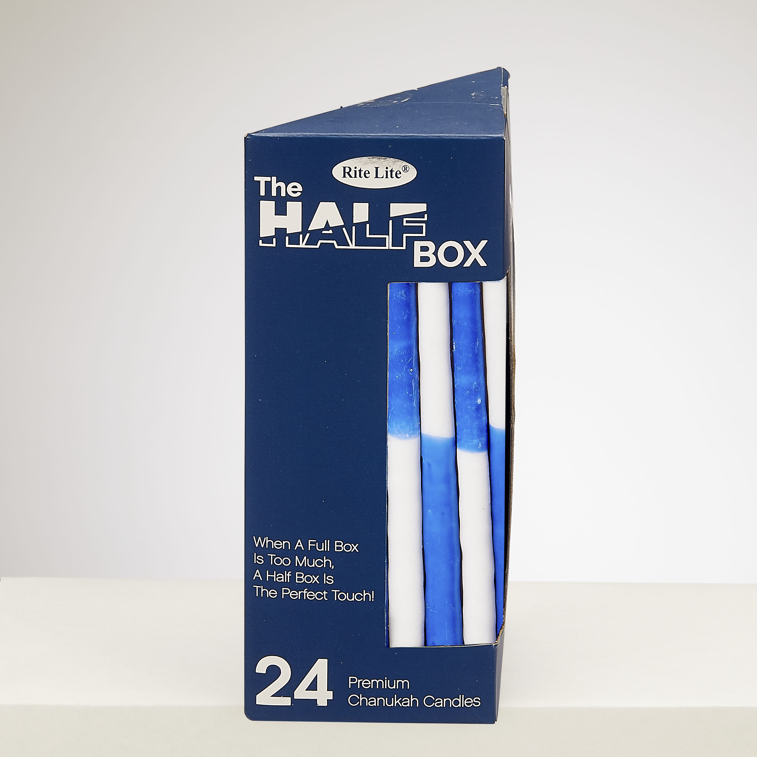 "THE HALF BOX" 24 PACK CHANUKAH CANDLES,COLORBLOCK BL&WHITE,GFTBX