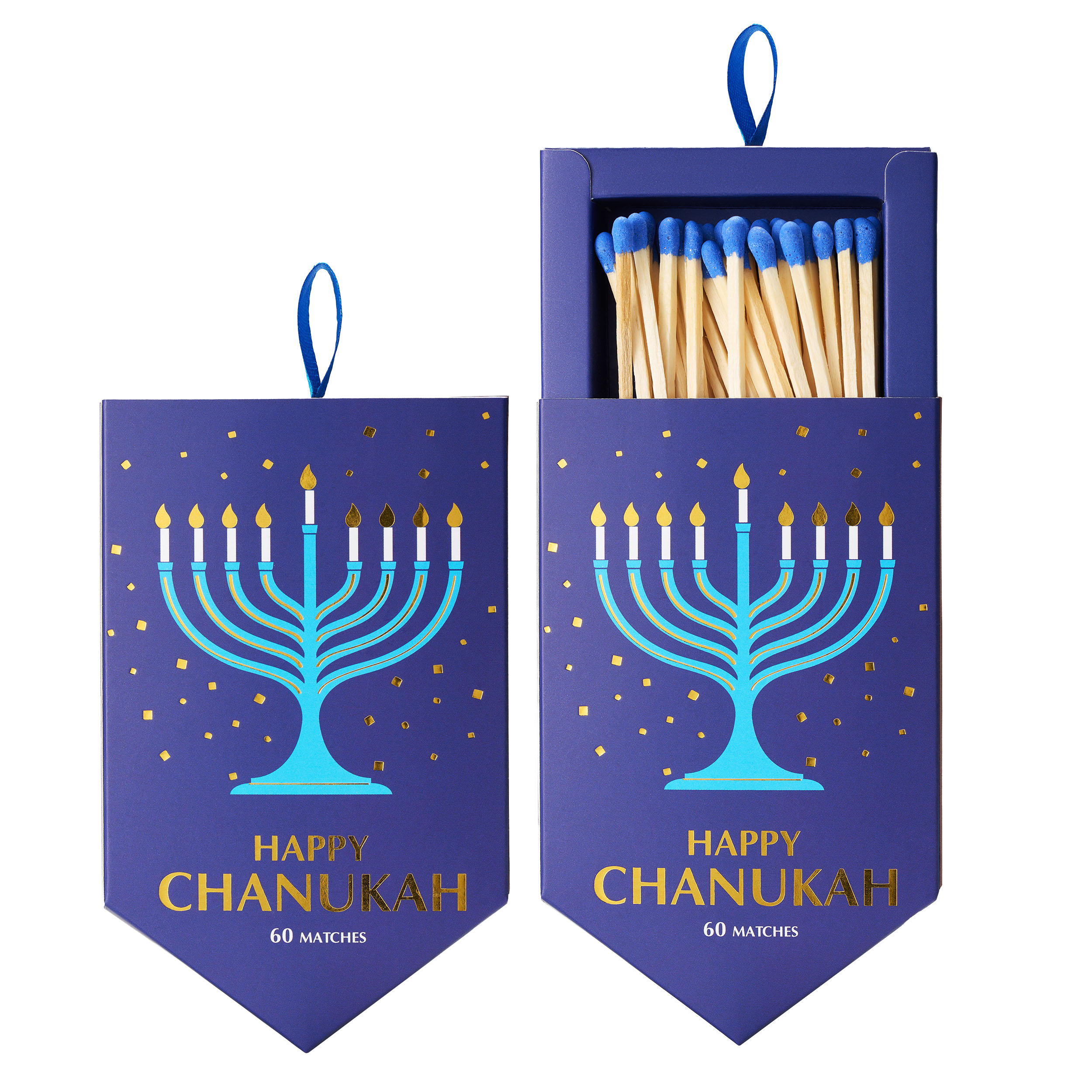 CHANUKAH MATCHES IN DREIDEL SHAPED GIFT BOX,4.5",60/BX,12/DISP