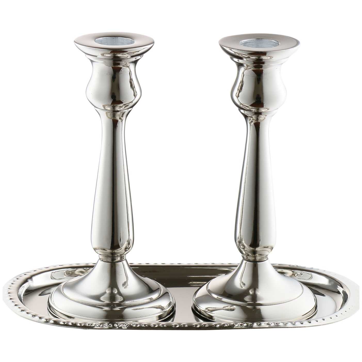 Aluminum Candlesticks With Tray