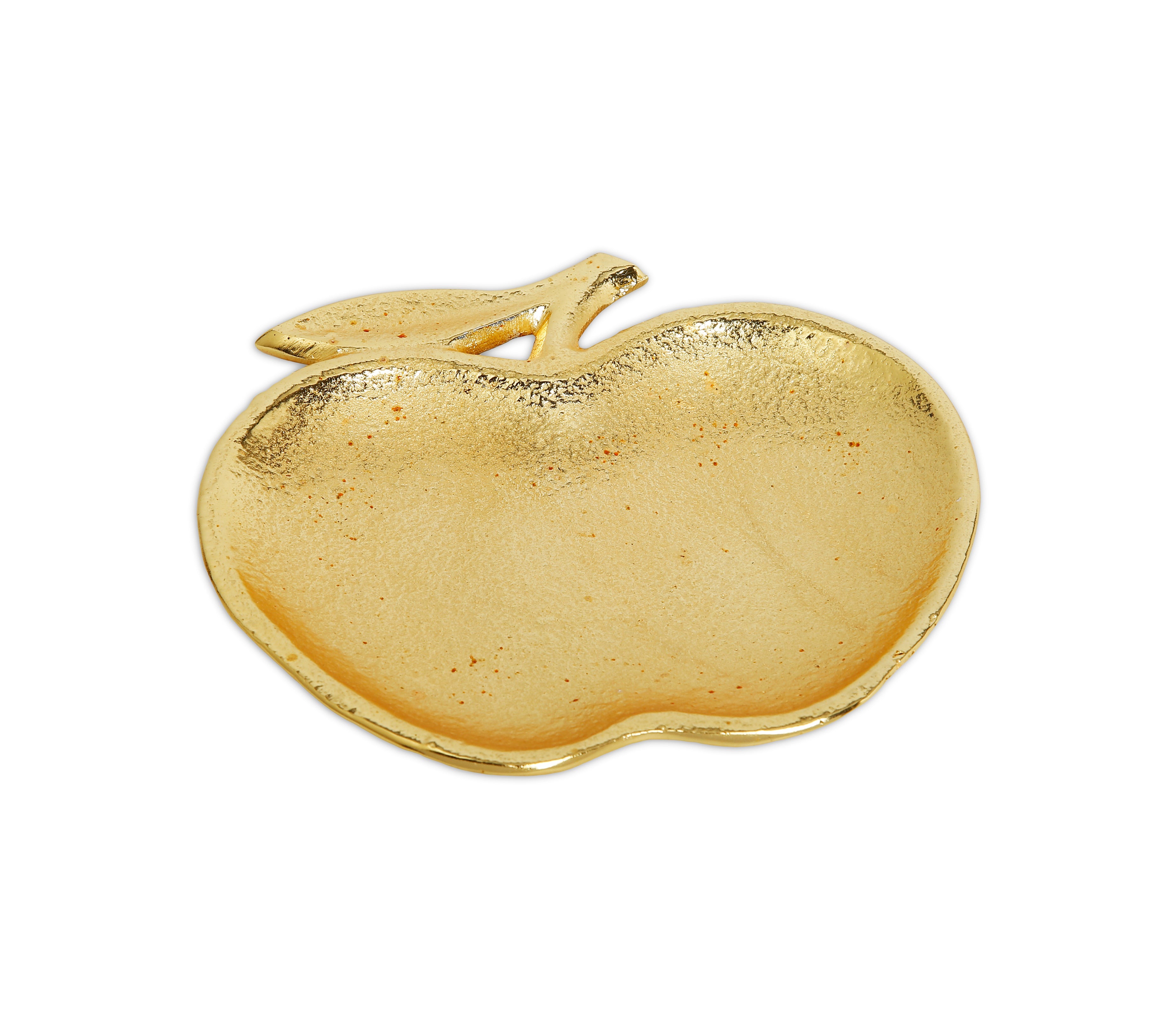 Gold Apple Dish - 5"L x 5.5"W