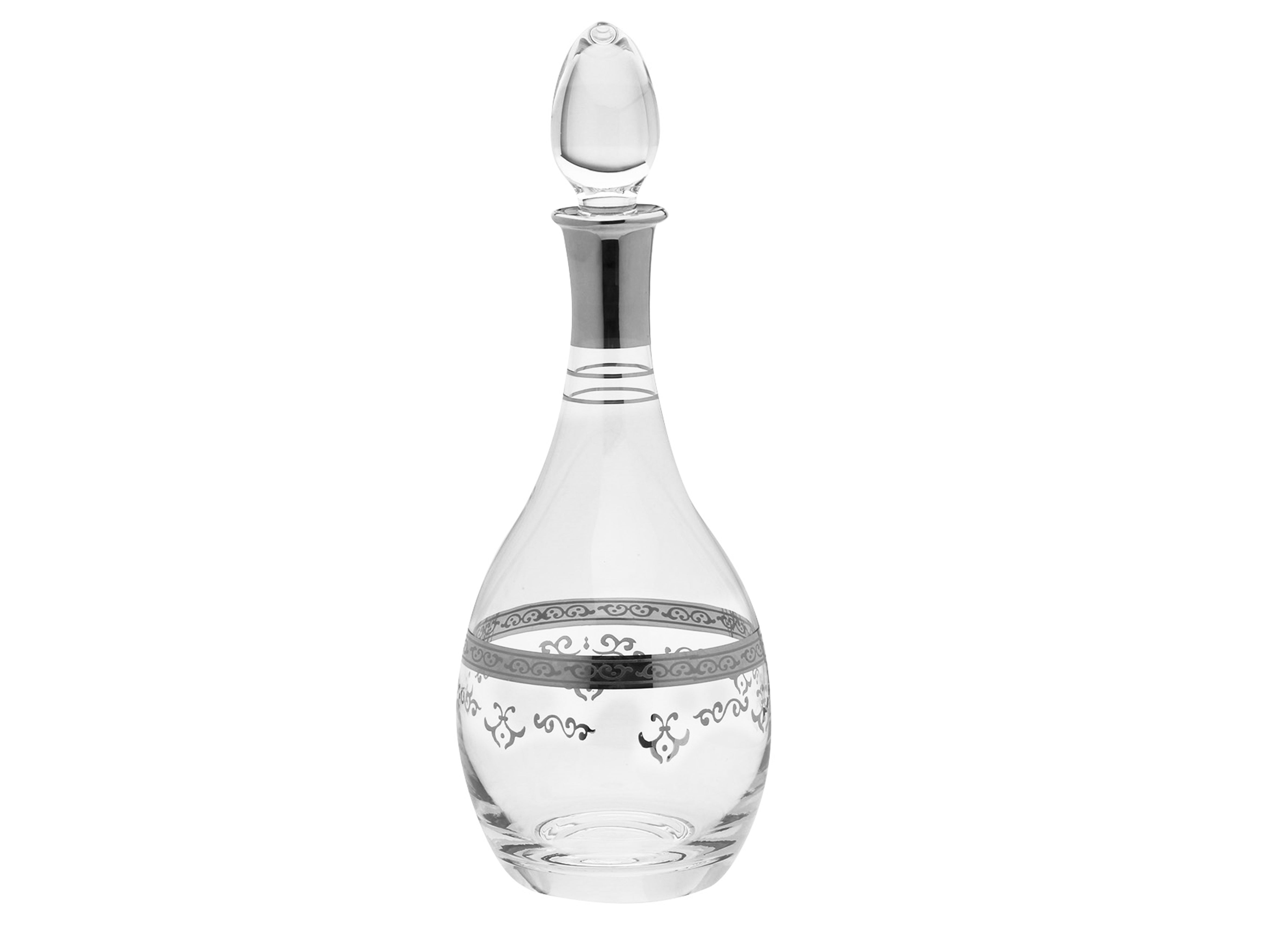 Wine Decanter with Silver Design