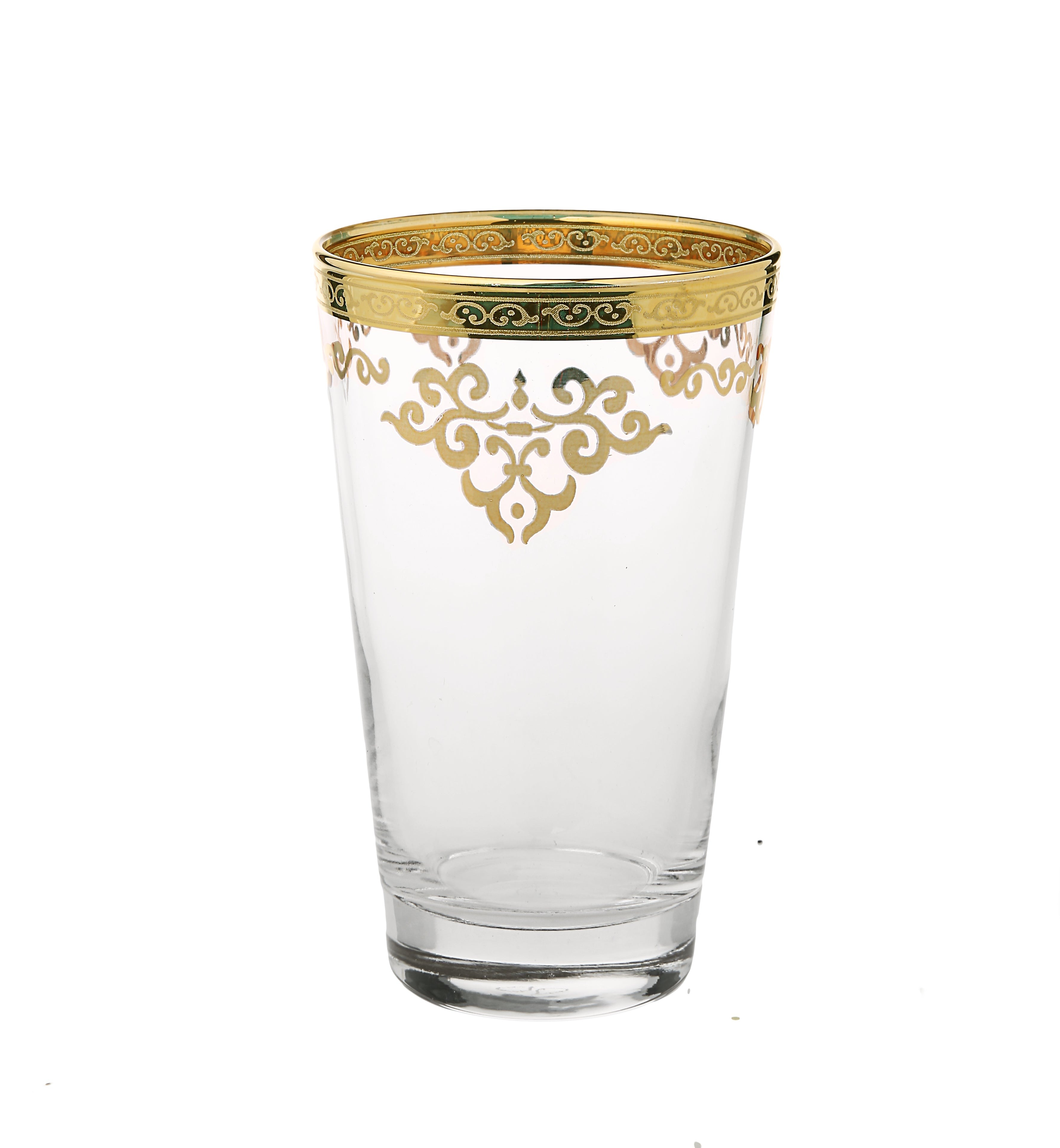 Set of 6 Tumblers with Gold Design