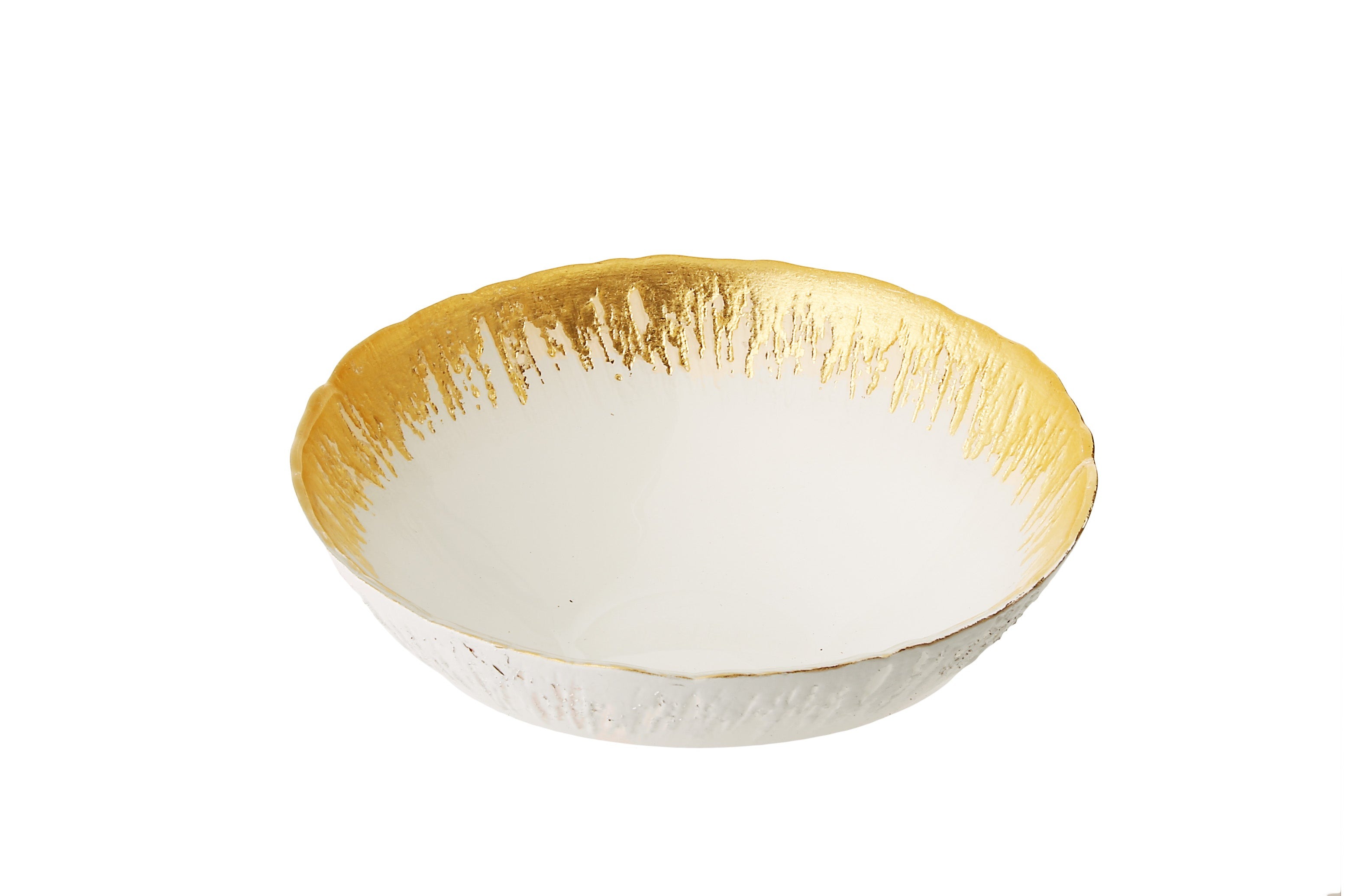 Individual Opaque White Bowls with Flashy Gold Design-2.75"D