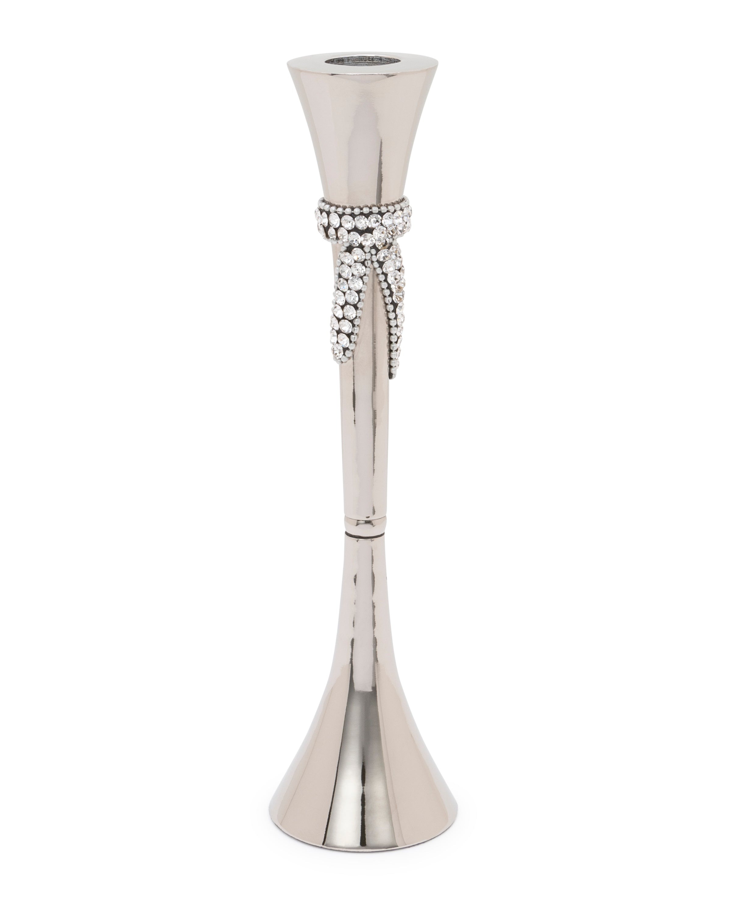 Stainless Steel Candlestick with Knot Center - 12.25"H