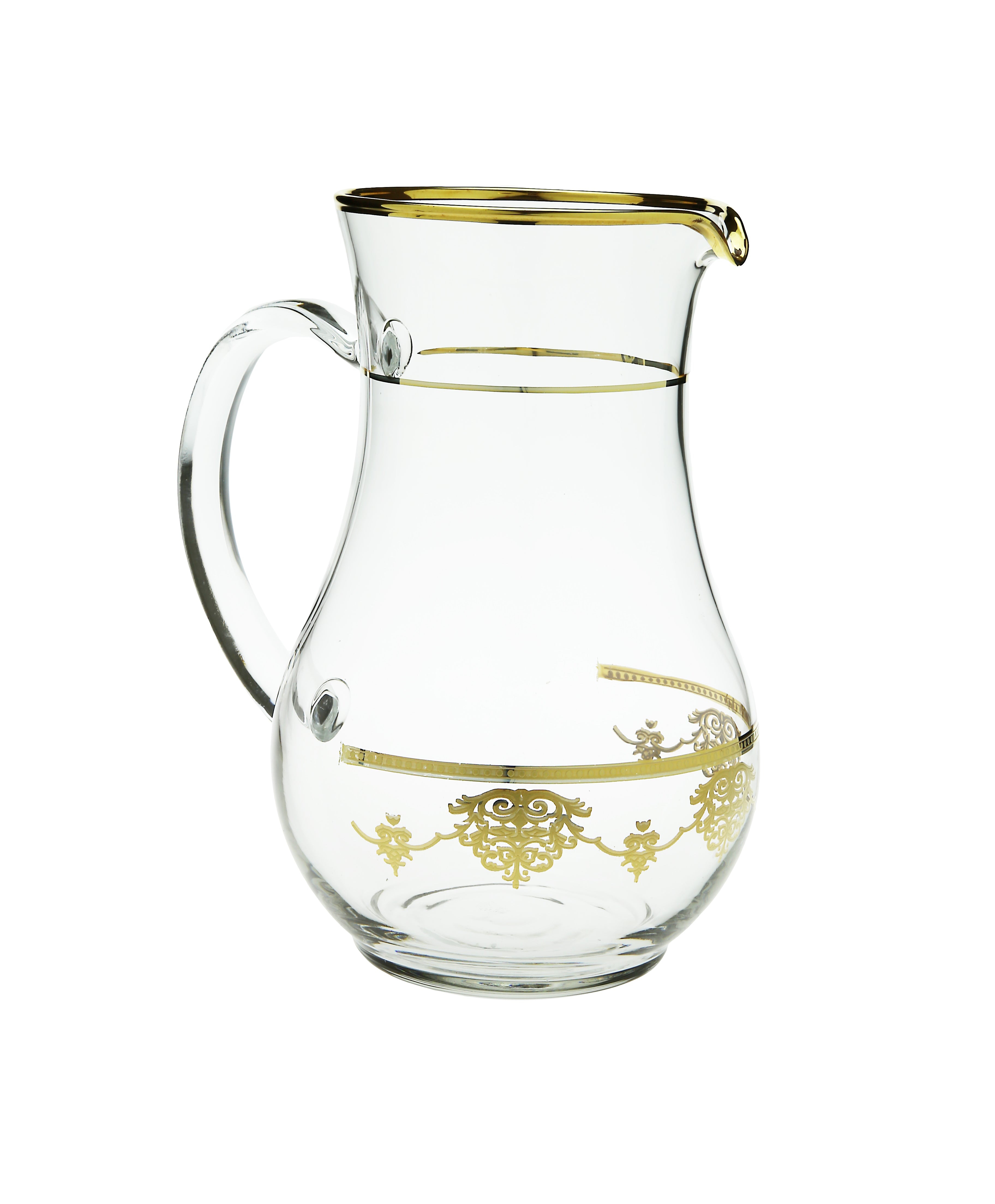 Pitcher with Rich Gold Design