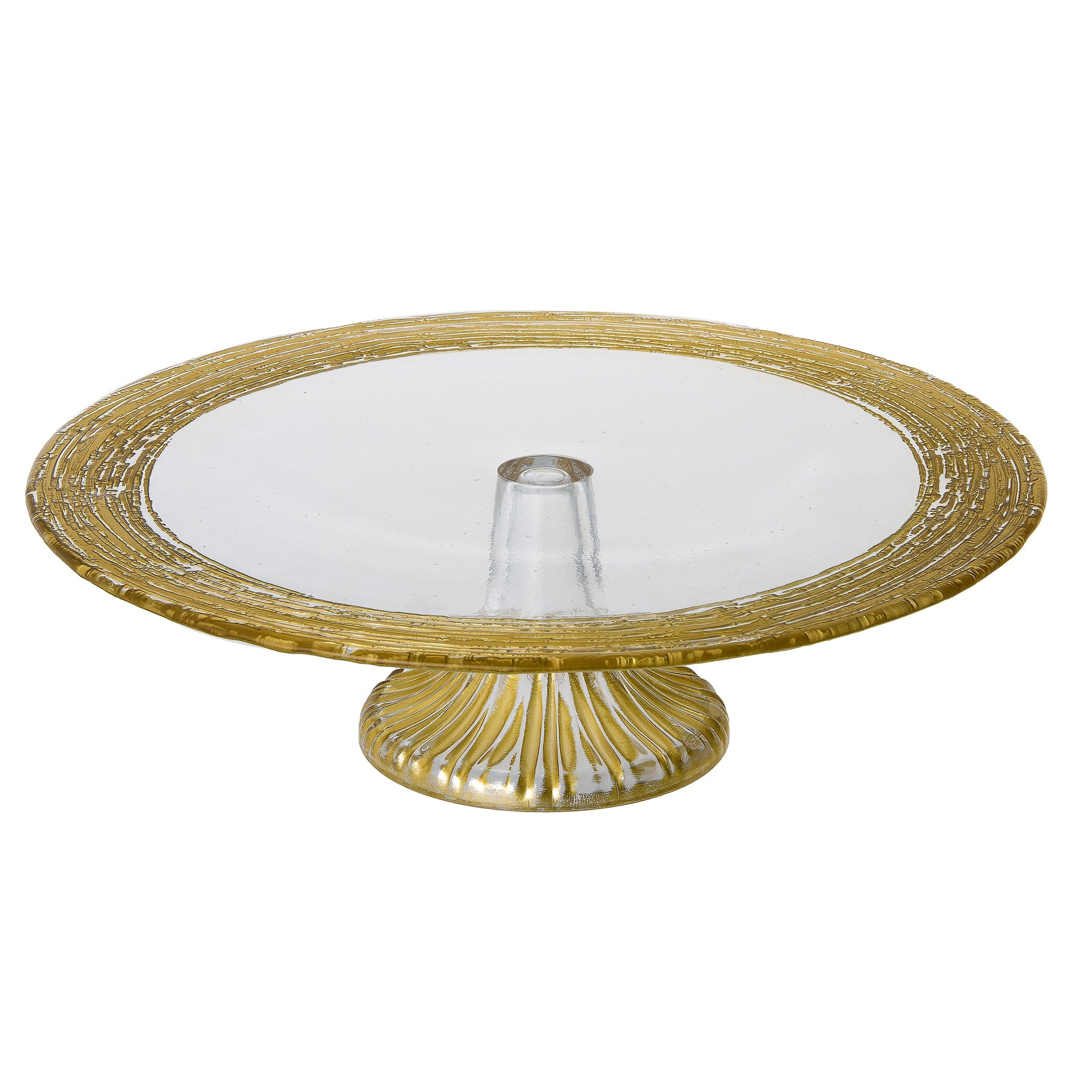 Round Cake Stand-Gold Edging-12.6"d