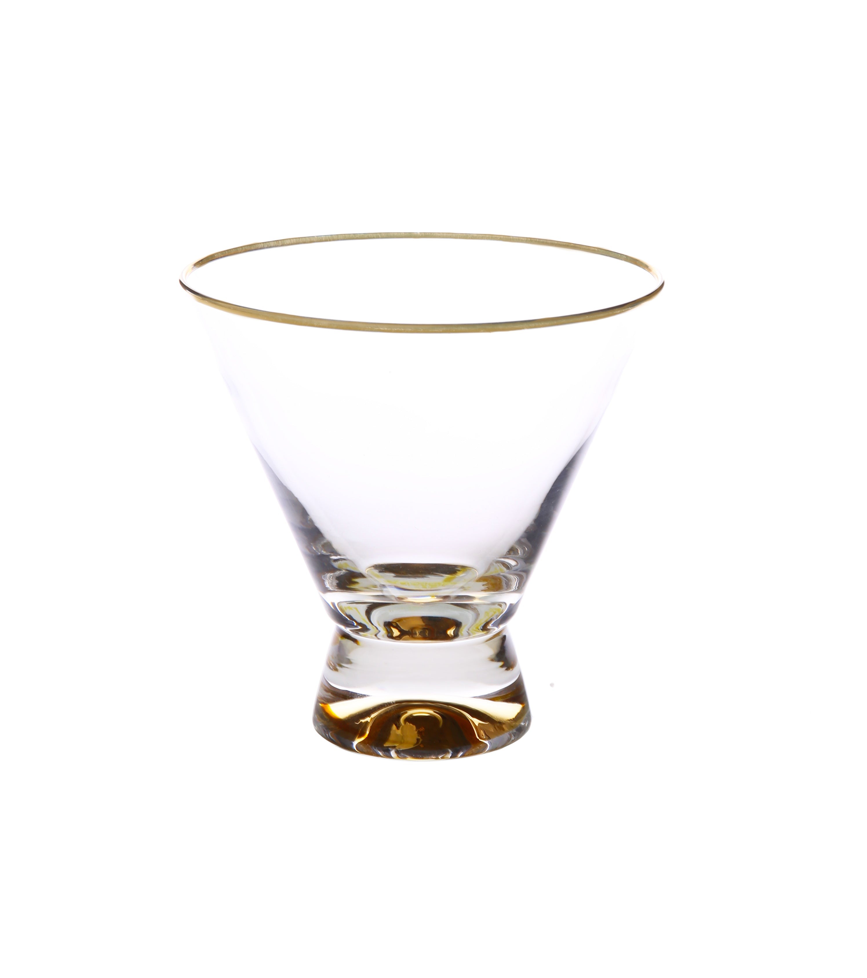 Set of 6 Dessert Cups with Gold Base and Rim - 4"D x 4"H
