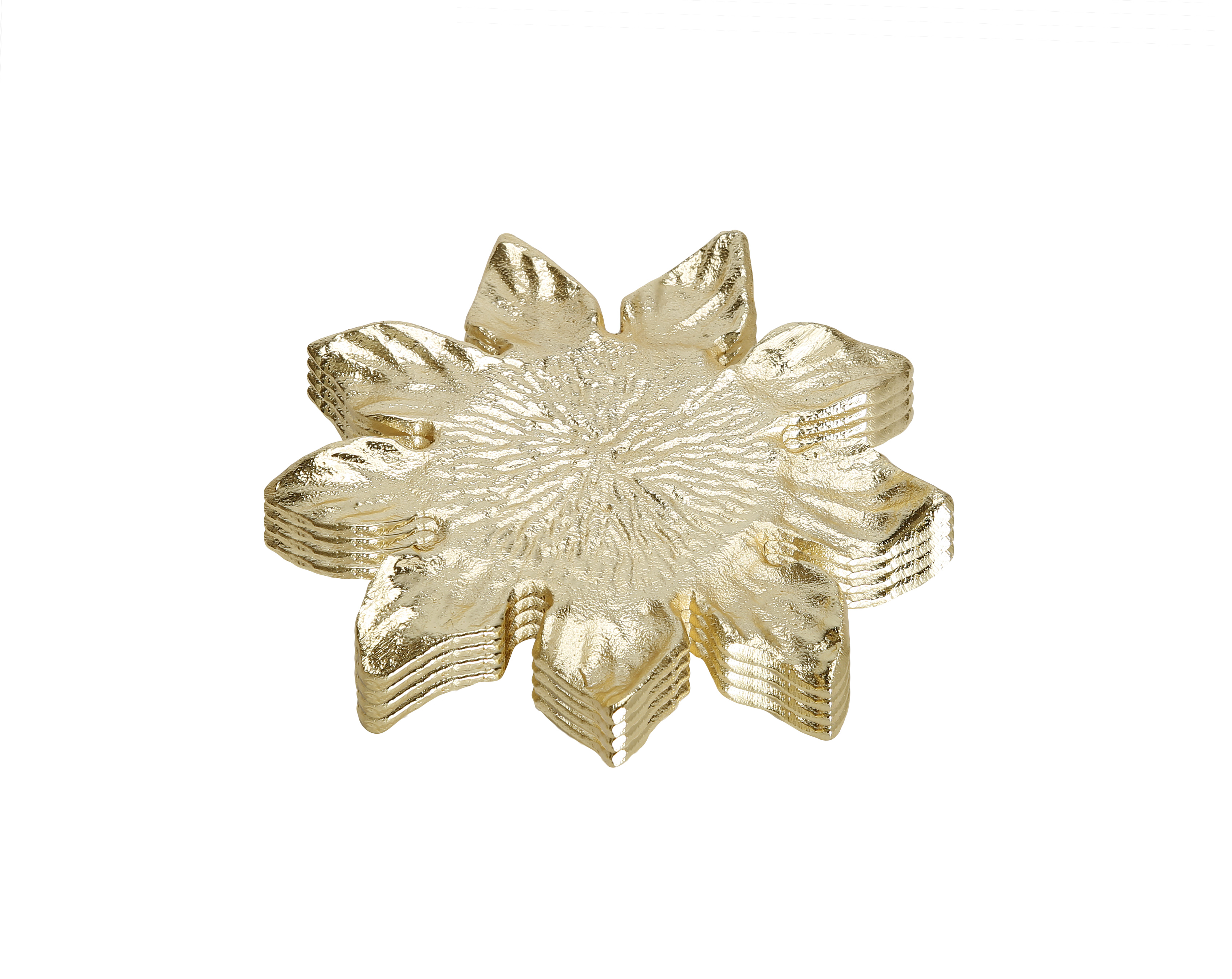Set of 4 Gold Flower Shaped Coaster