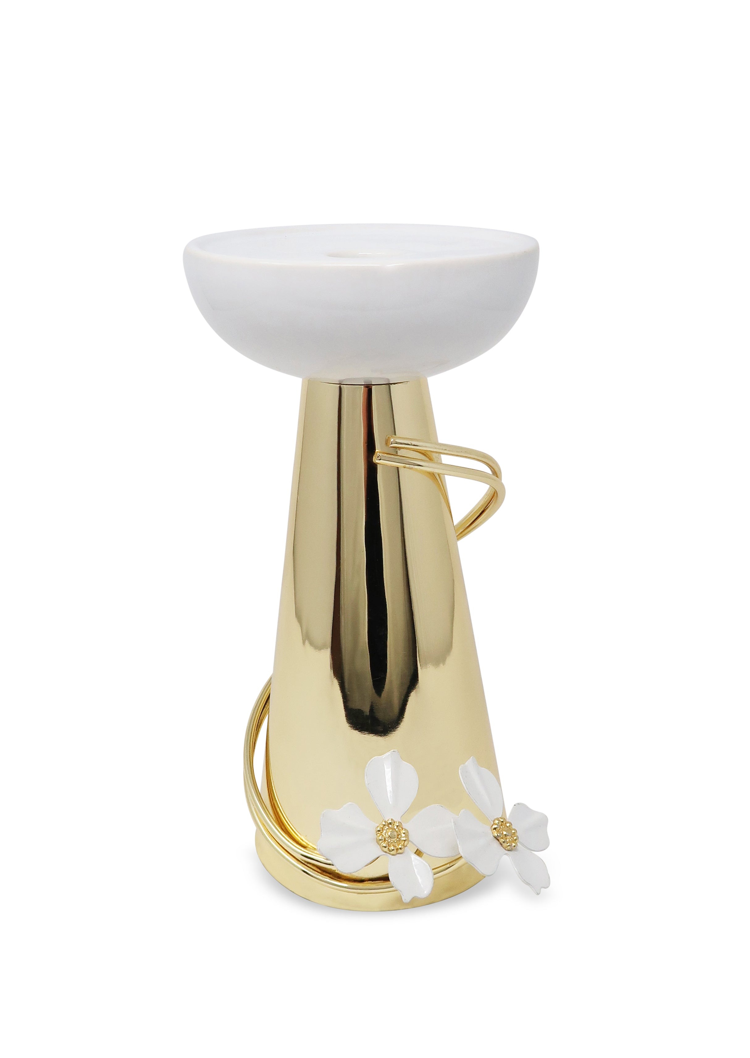 9.5" Porcelain candlestick jewel flower design