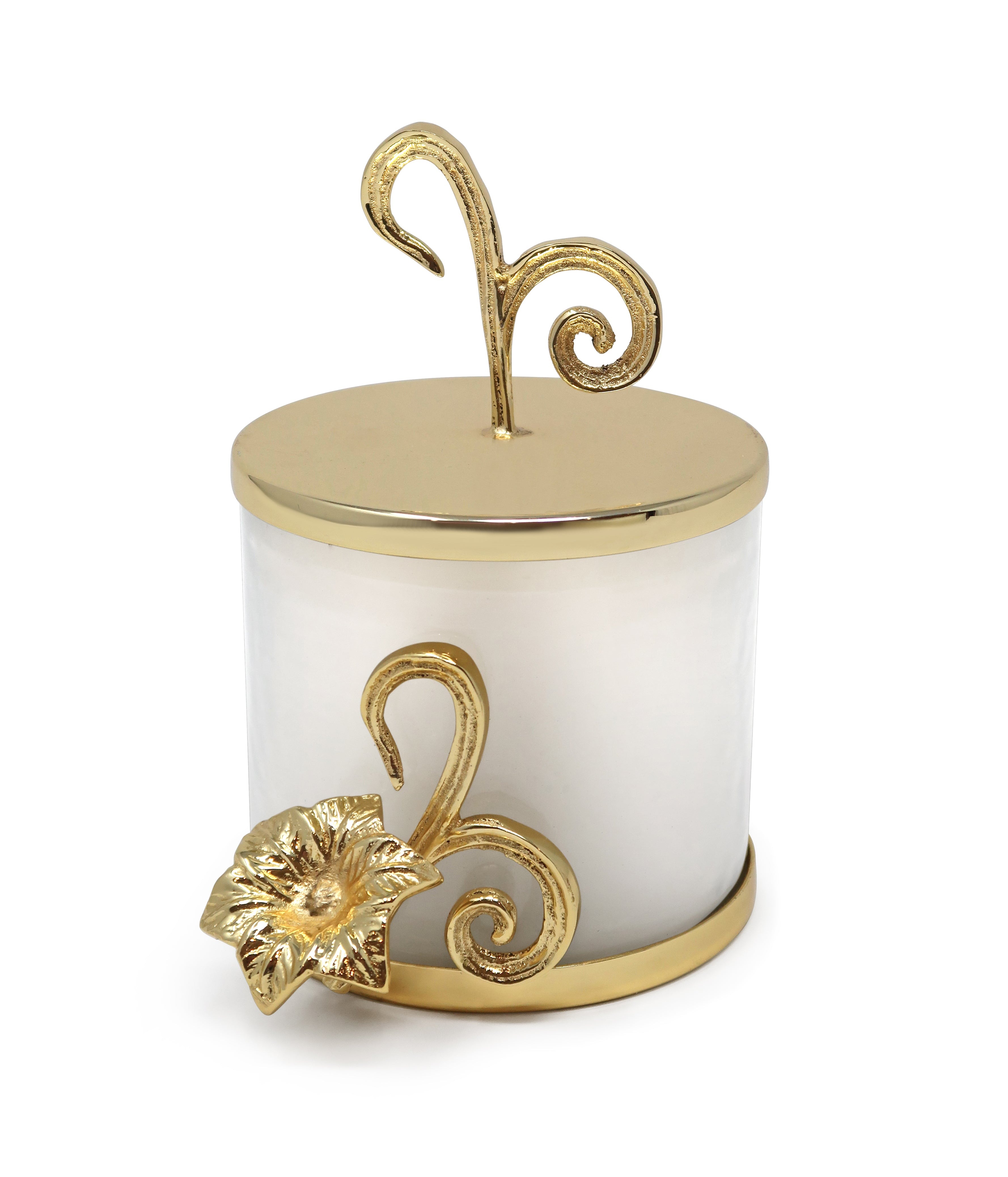 Candle holder with flower design