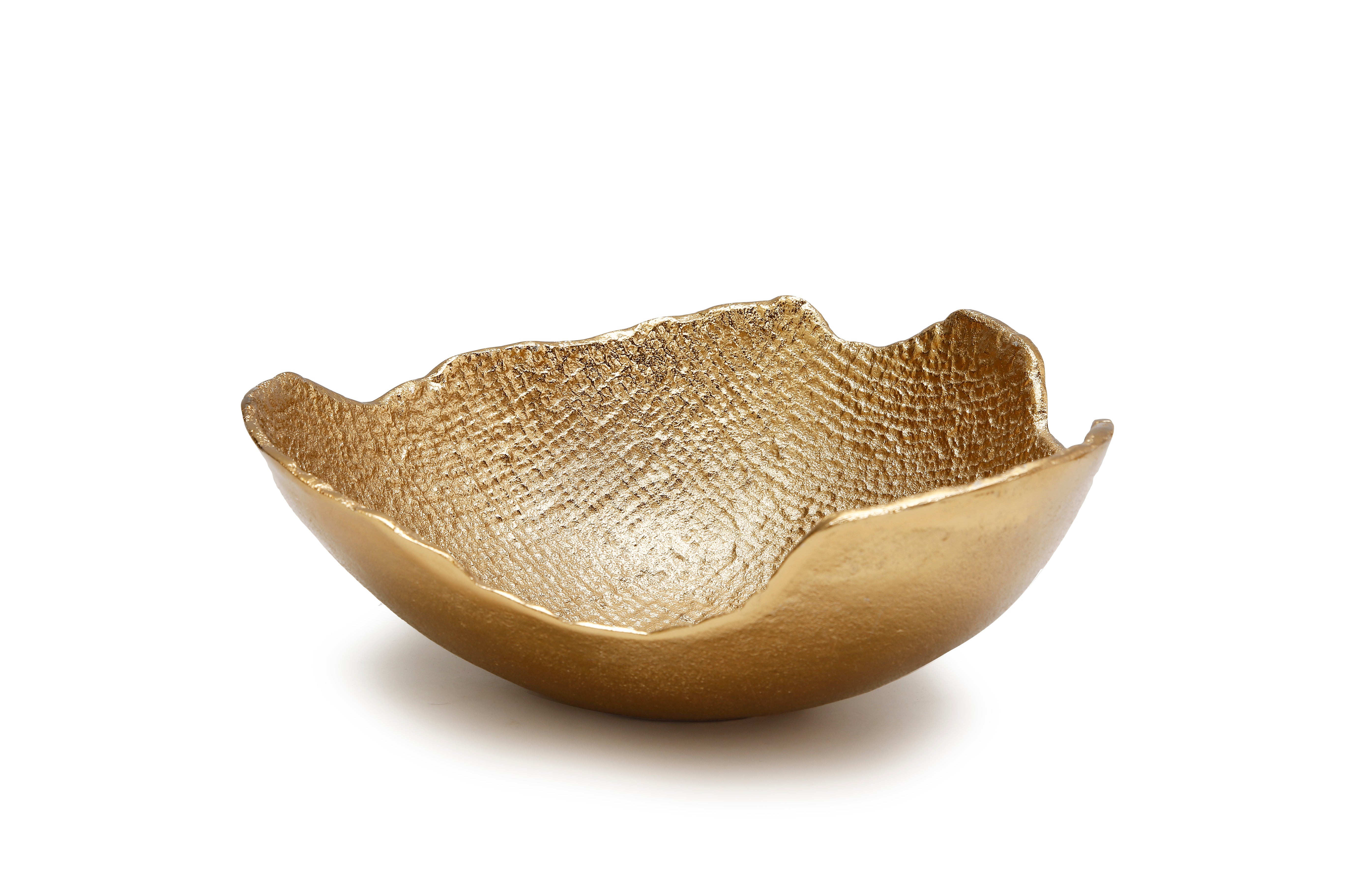 Gold Bark Raw Edged Bowl - 10"D x 3.25"H
