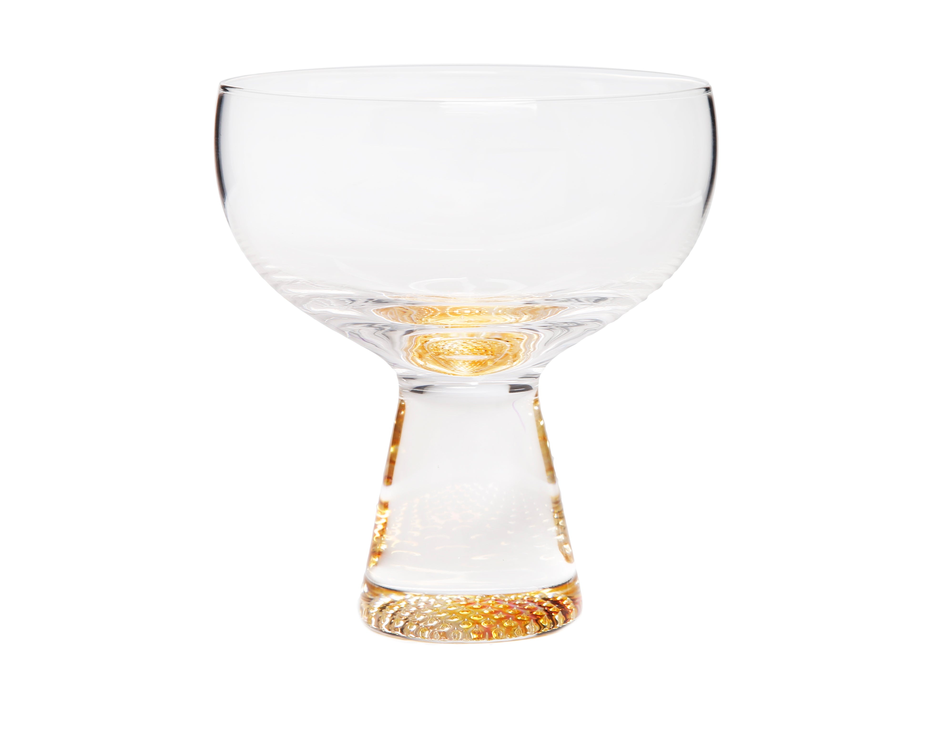 Set of 4 Dessert Bowls with Gold Reflection Base - 4.5"D x 5"H