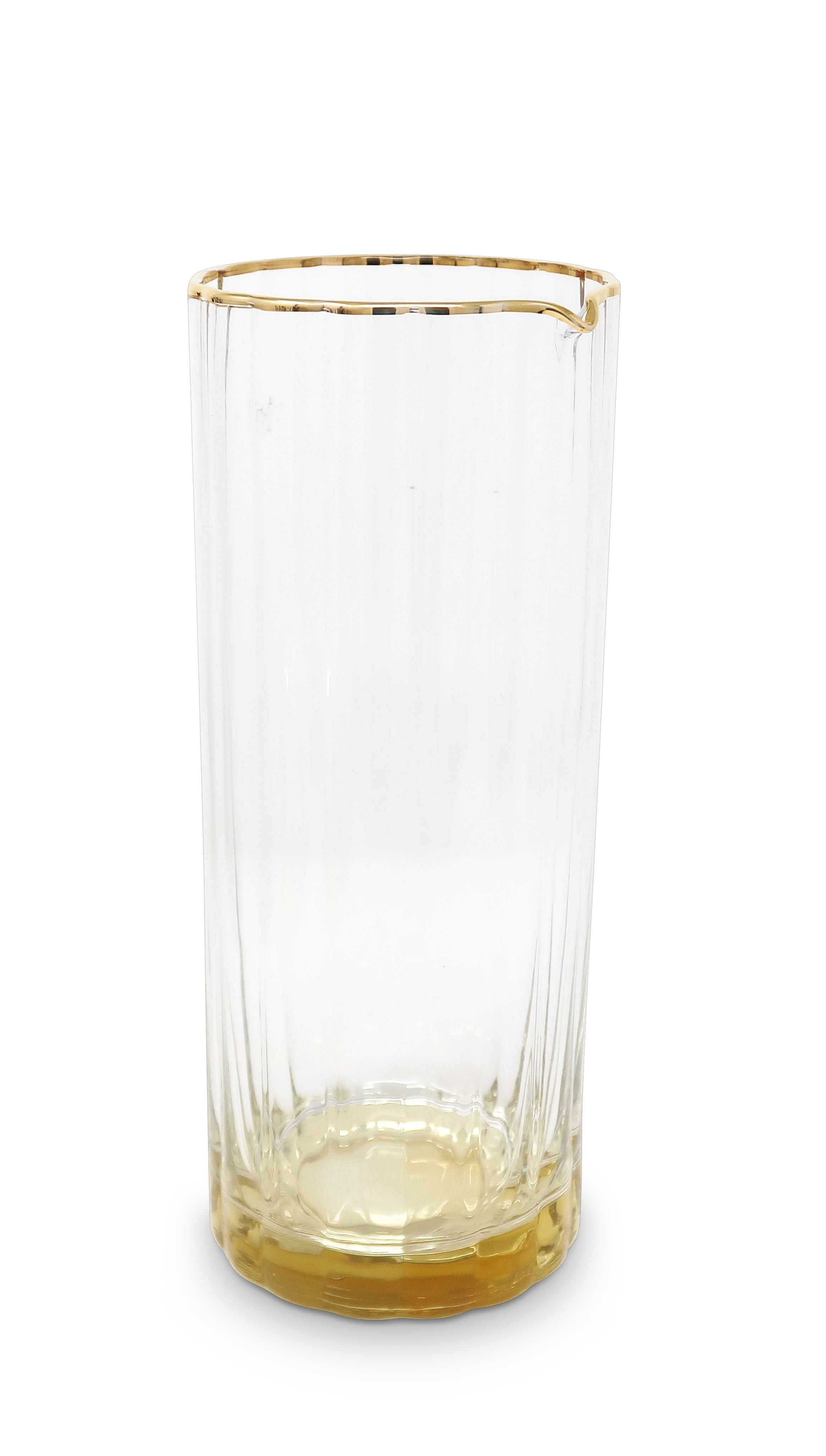 Glass Optic Pitcher with Gold Base and Rim