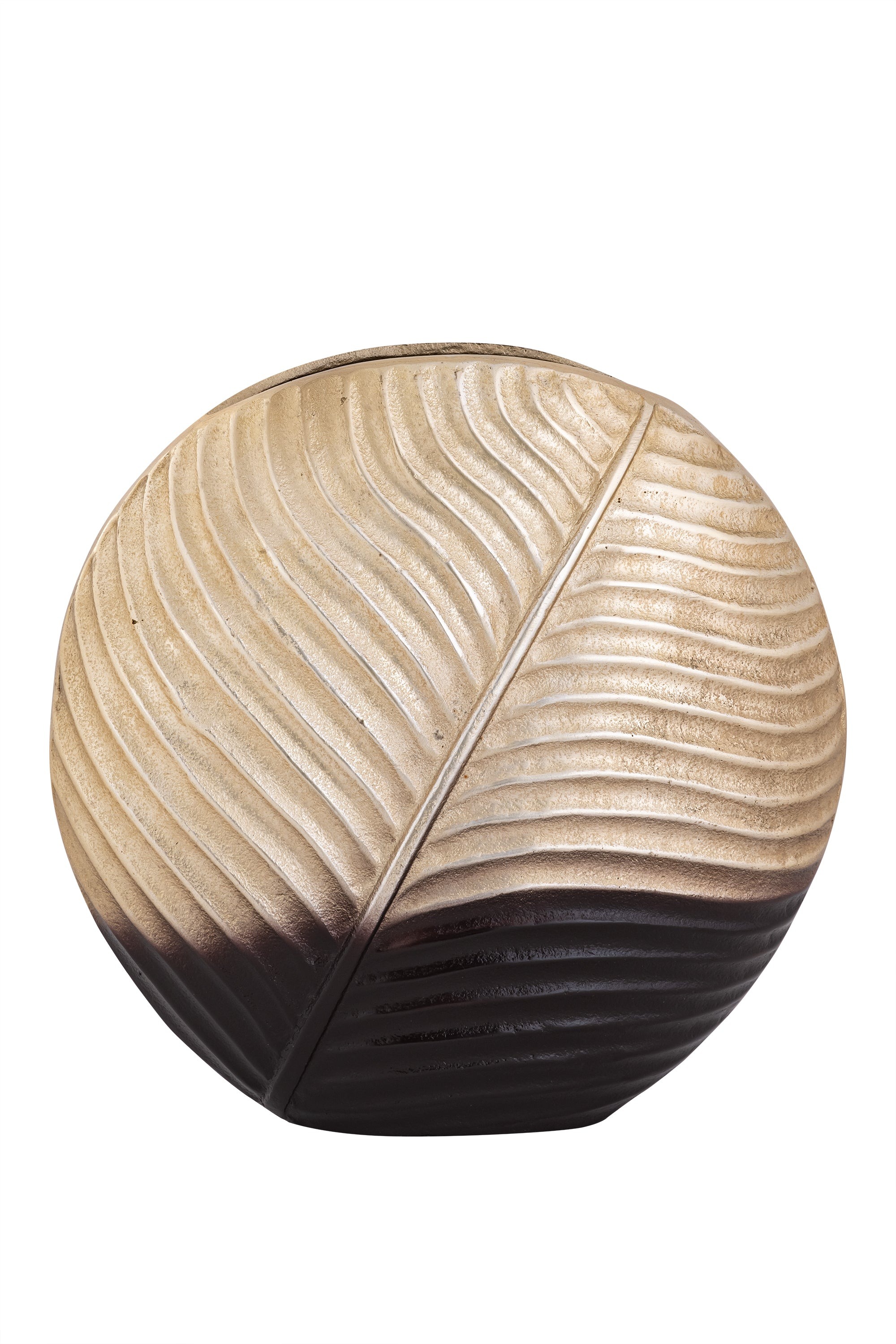 Embossed Gold/Brown Round Vase